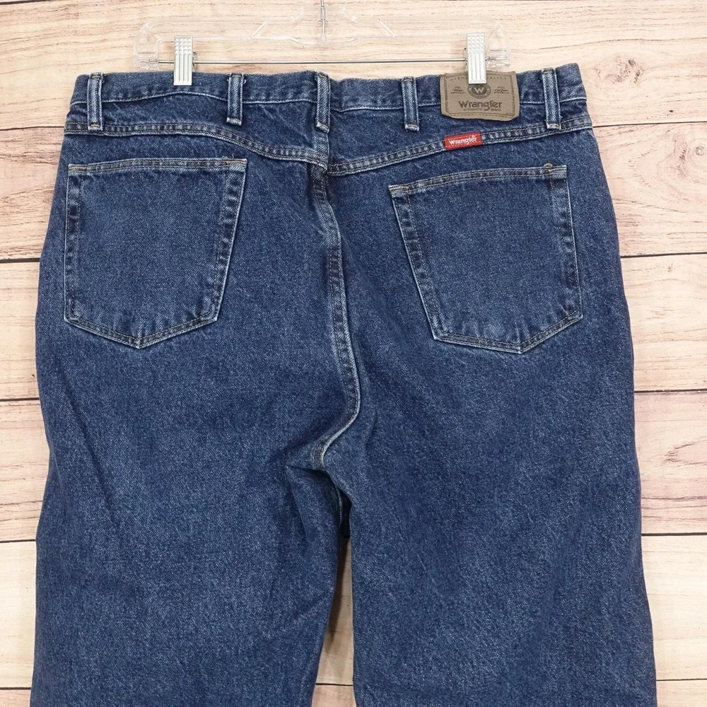 Wrangler Jeans Mens 40x32 (39x31) Blue Relaxed Straight Wrangler Denim 96501MR